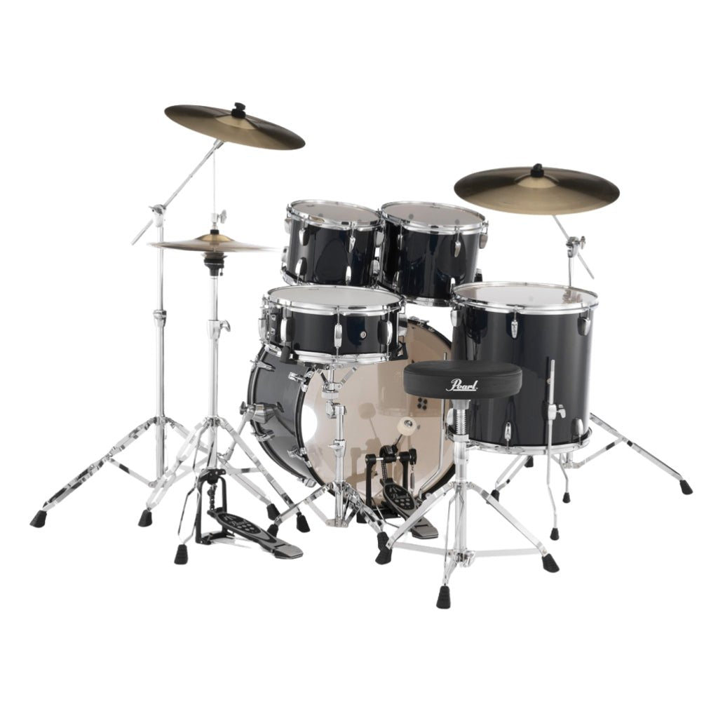 Pearl Roadshow-PLUS 5pc 22" Drum Package with Pearl Cymbals - Jet Black Acoustic Drums Sky Music