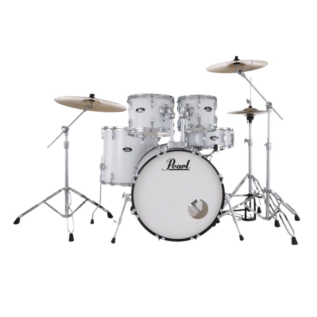 Pearl Roadshow-PLUS 5pc 22" Drum Package with Pearl Cymbals - Pure White Acoustic Drums Sky Music