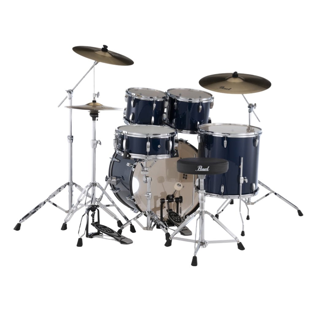 Pearl Roadshow-PLUS 5pc 22" Drum Package with Pearl Cymbals - Royal Blue Metallic Acoustic Drums Sky Music