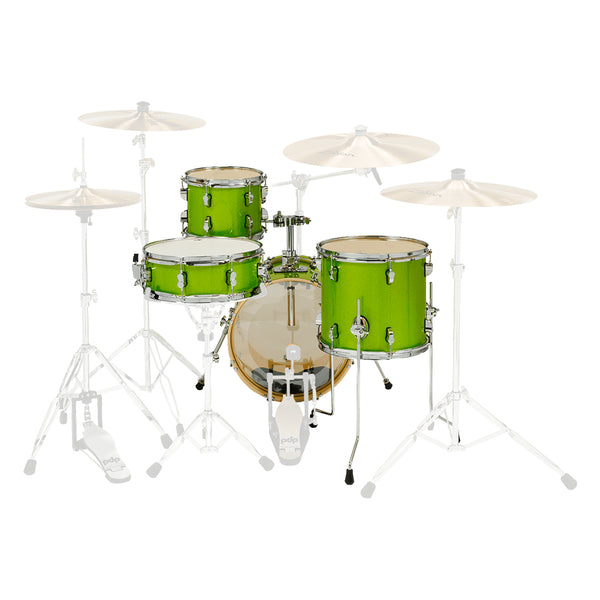 PDP "New Yorker" 4-Piece Shell Pack - Electric Green Sparkle