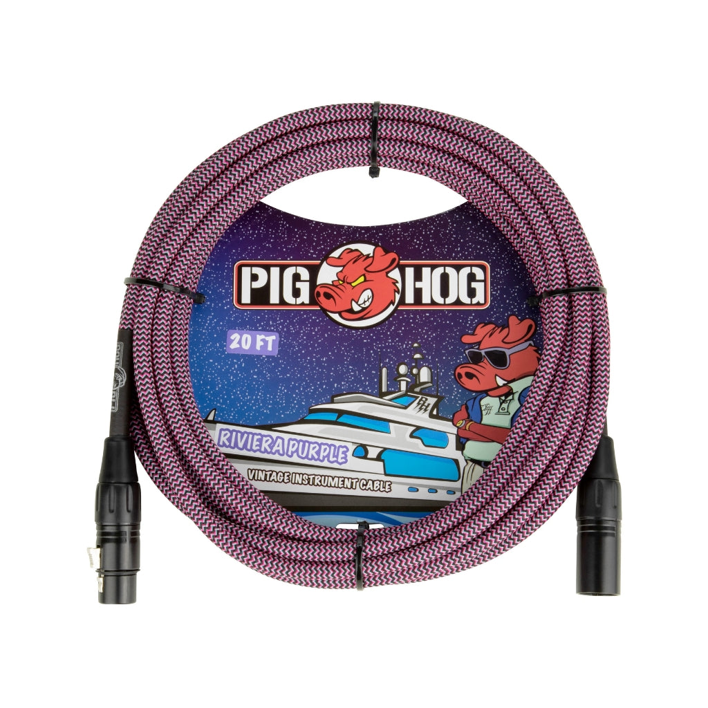 Pig Hog - Riviera Purple Woven Mic Cable - 20ft XLR