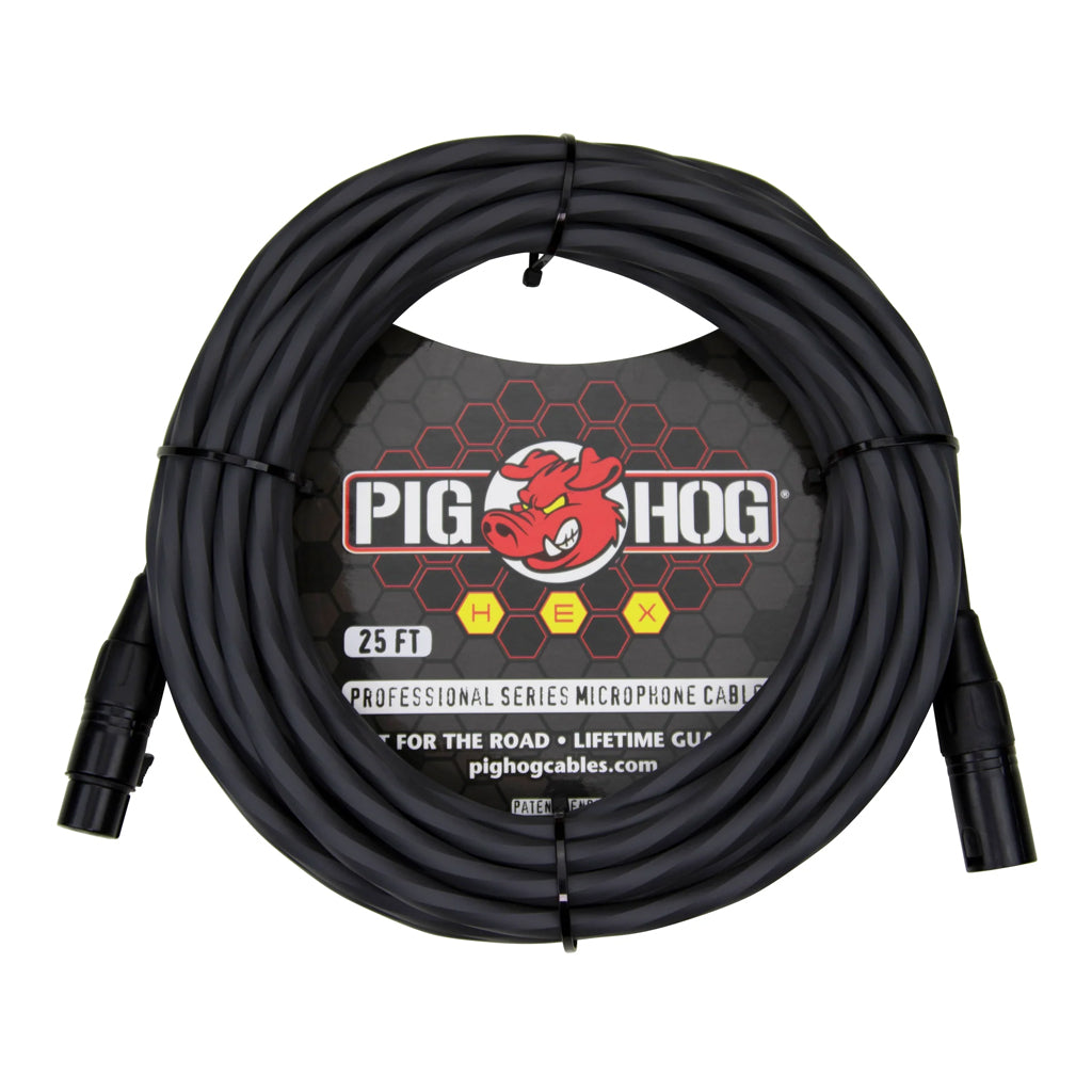 Pig Hog Hex Series Mic Cable 25ft Grey
