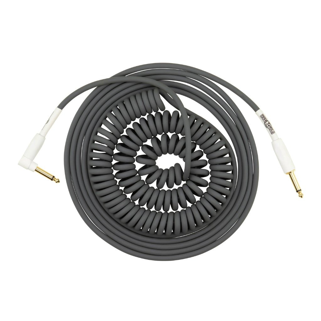 Pig Hog Half Coil Instrument Cable - 30ft - Grey/Black Guitar Cables Sky Music