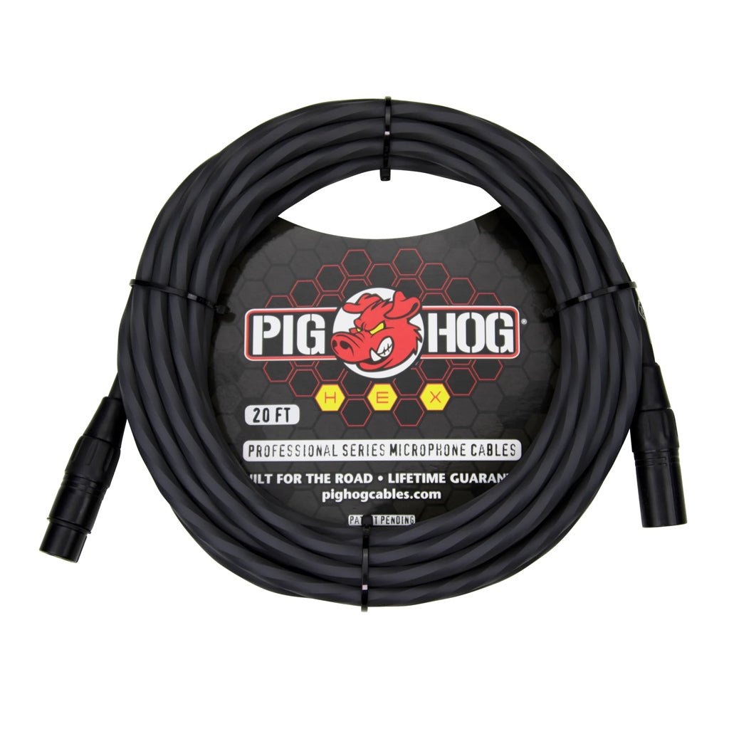 Pig Hog Hex Series Microphone Cable - Grey, 20ft Microphone Cables Sky Music