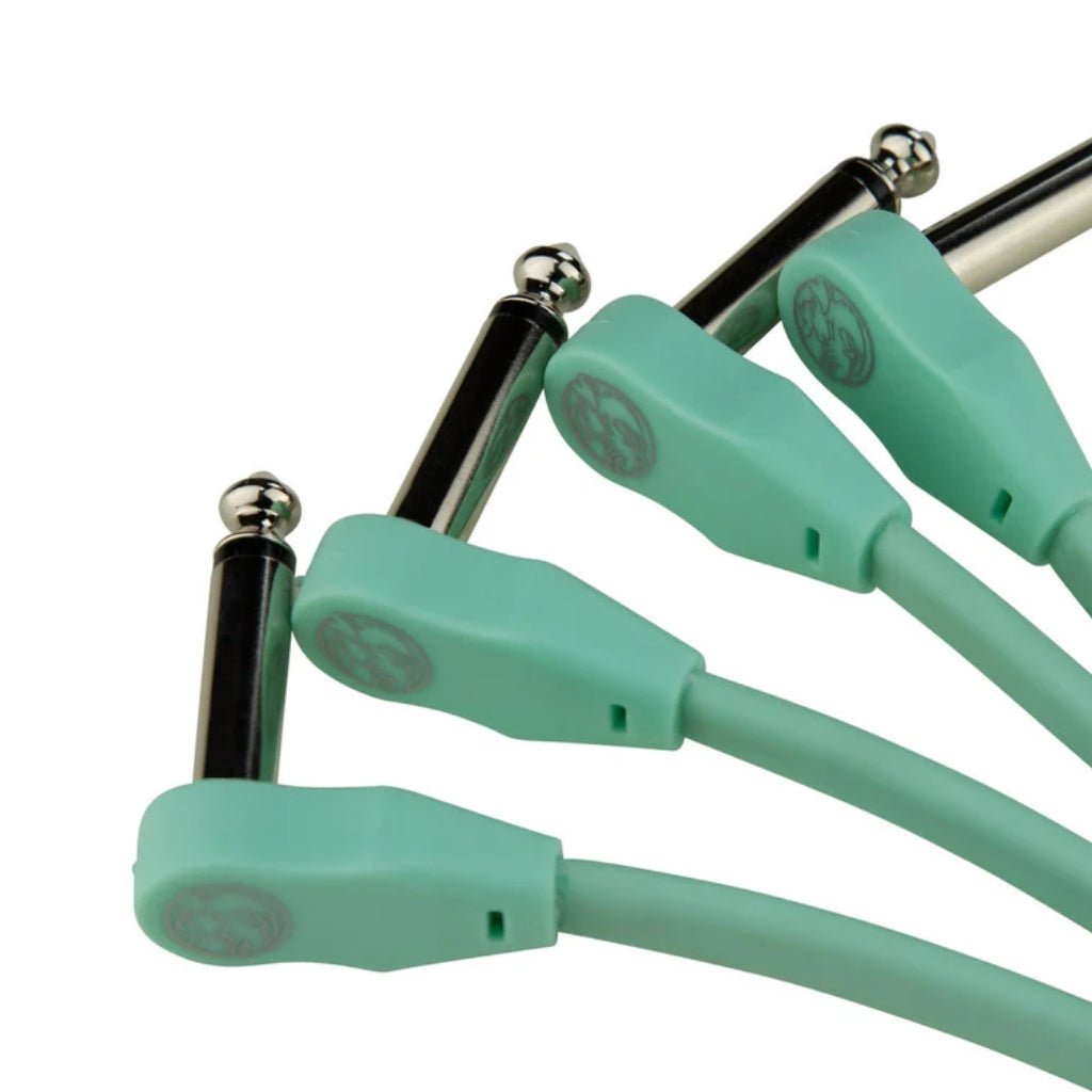 Pig Hog Lil Pigs Low Profile Patch Cable - Seafoam Green, 6-inches 4-Pack Cables Sky Music