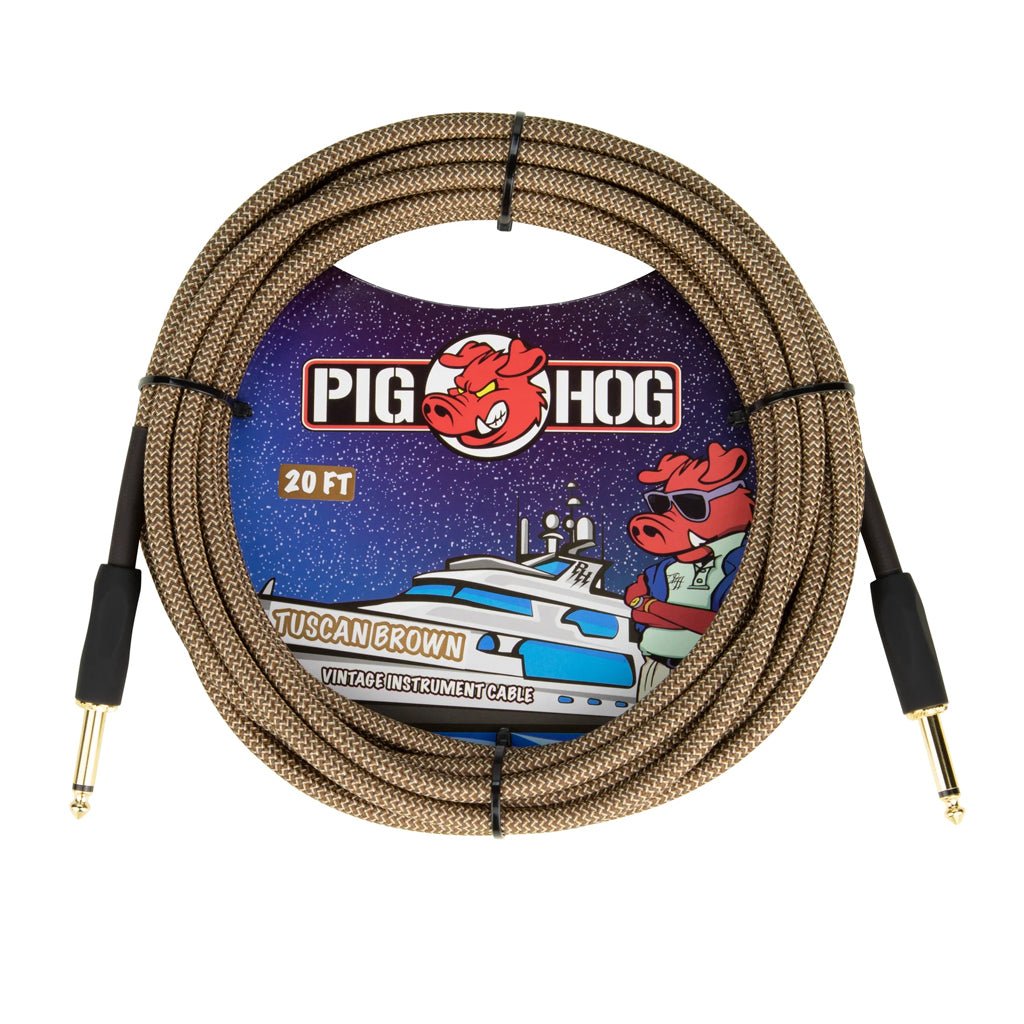 Pig Hog “Tuscan Brown” Instrument Cable, 20ft Guitar Cables Sky Music