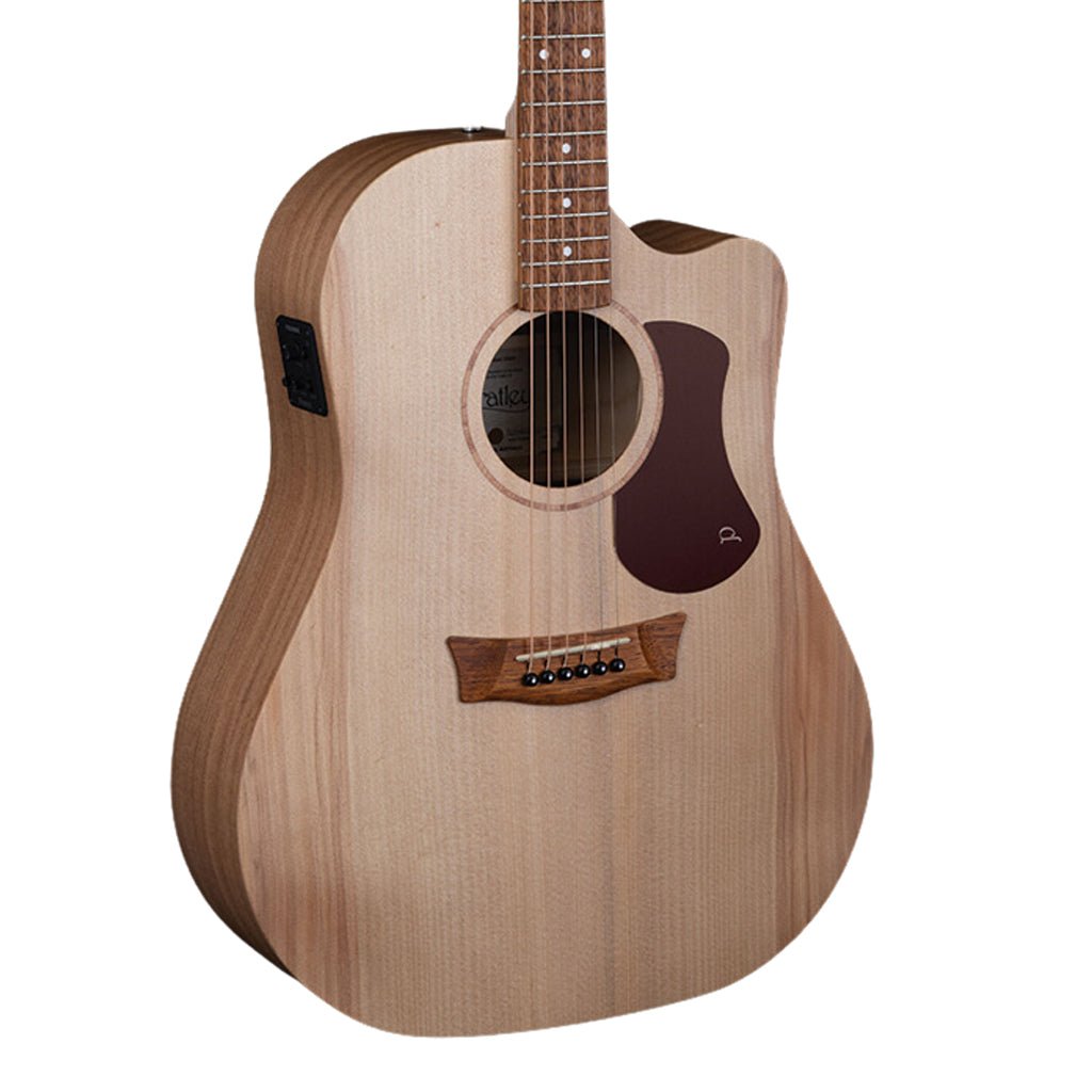 Pratley Entertainer Dreadnought Cutaway Solid Qld Maple Back and Sides - Solid Bunya Top Acoustic Guitars Sky Music