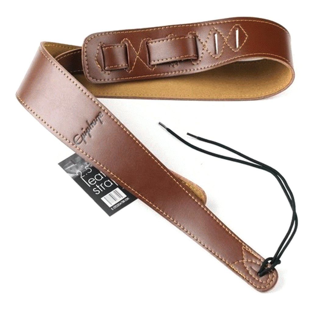 Epiphone Premium Leather Guitar Strap Brown