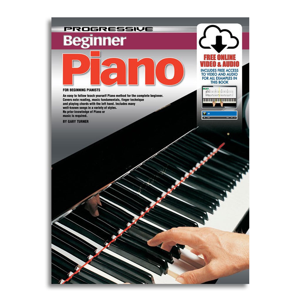 Progressive Beginner Piano Book with Online Video &amp; Audio Books Sky Music