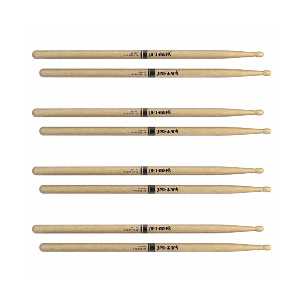 Promark TX2BW-4P Hickory 2B Wood Tip Drumsticks - 4-Pack Drum Sticks Sky Music
