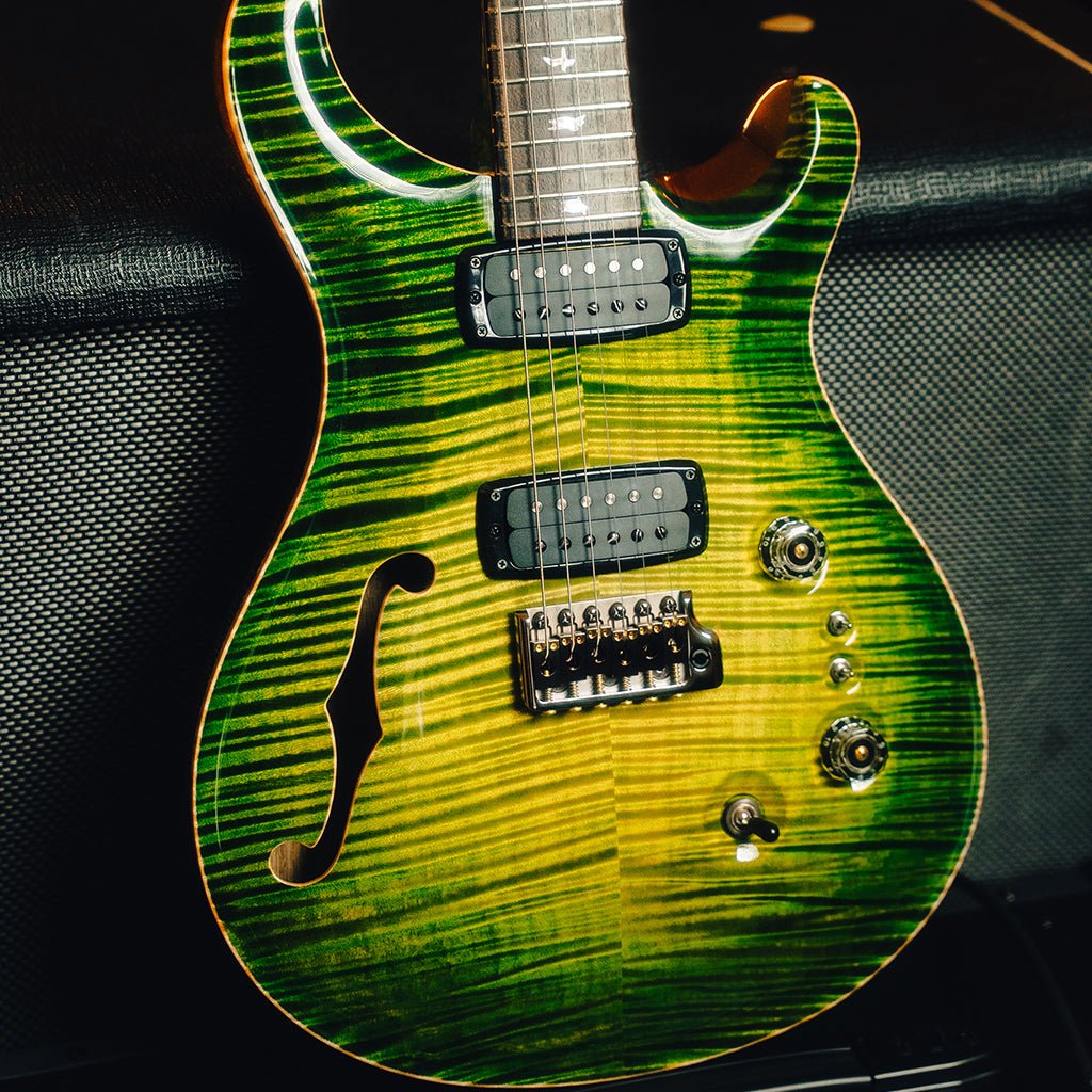 PRS Private Stock 11603 Custom 24-08 Semi-Hollow Electric Guitar - Rainforest Glow Electric Guitars Sky Music