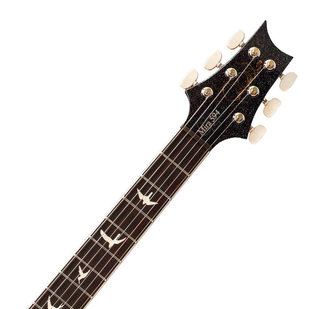 PRS S2 Mira 594 Electric Guitar - Black Rainbow Holoflake Electric Guitars Sky Music