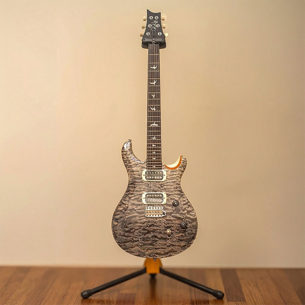 PRS SE CE 24 Quilted Maple Top &amp; Swamp Ash Back Electric Guitar - Charcoal /White Doghair Electric Guitars Sky Music