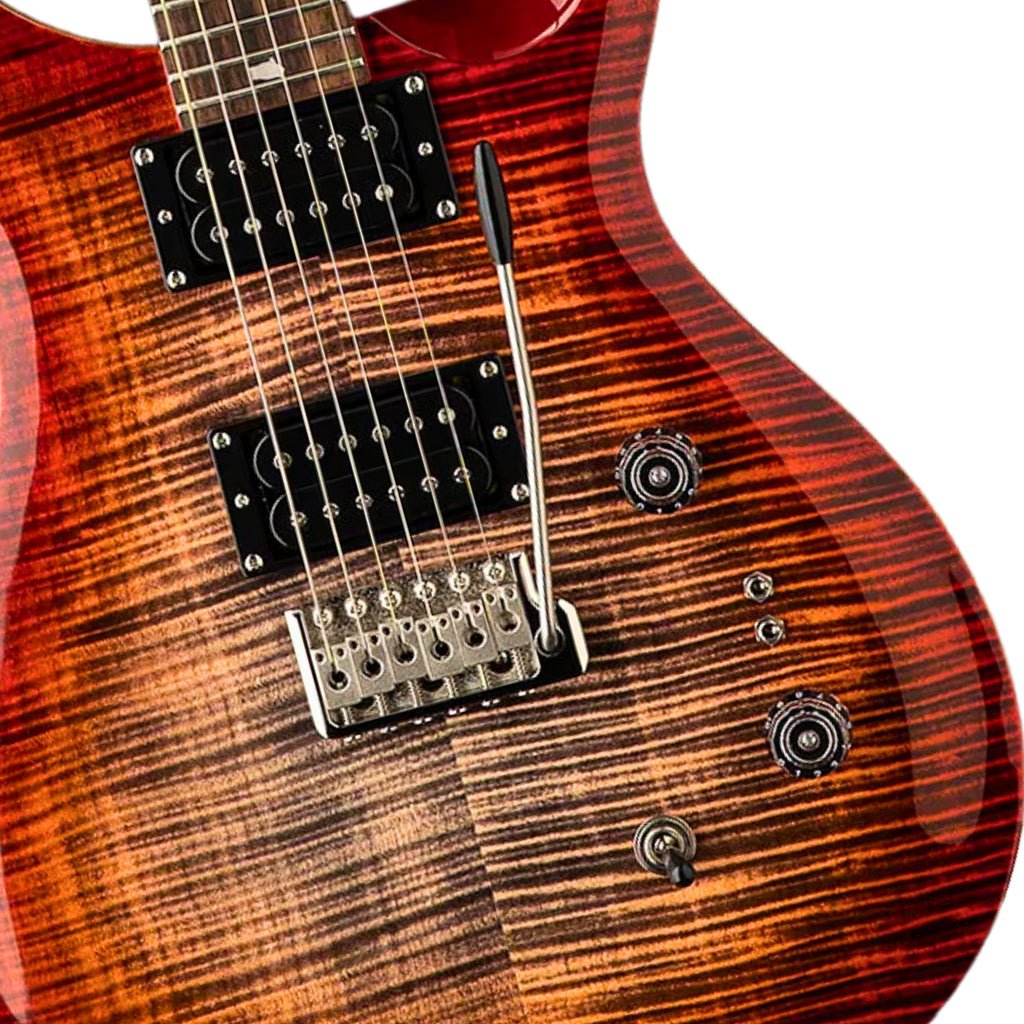 PRS SE Custom 24 08 - Charcoal Cherry Burst Electric Guitars Sky Music