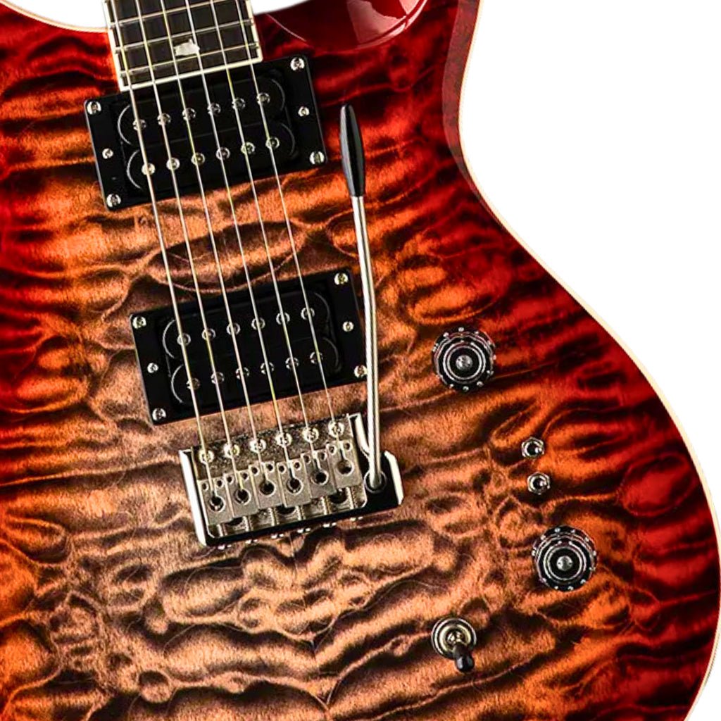 PRS SE Custom 24 08 Quilt - Charcoal Cherry Burst Electric Guitars Sky Music