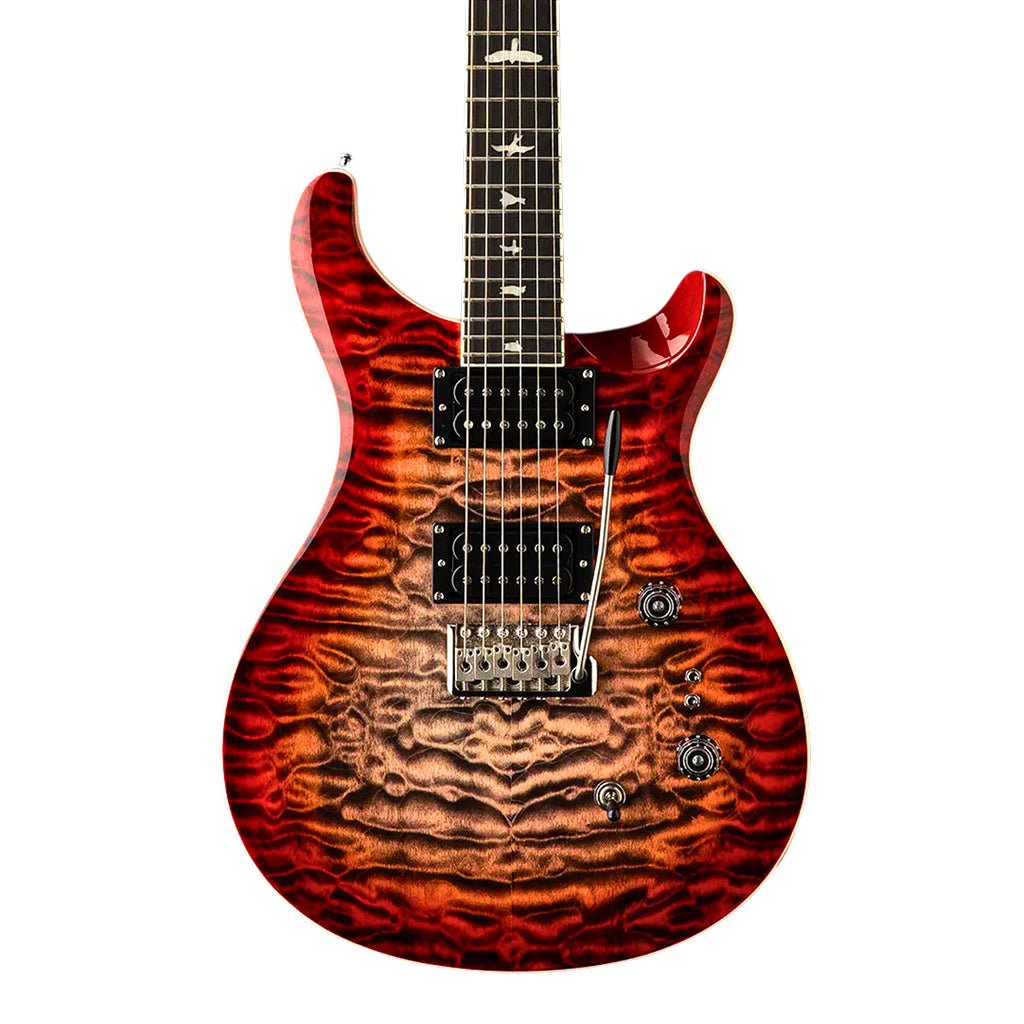 PRS SE Custom 24 08 Quilt - Charcoal Cherry Burst Electric Guitars Sky Music