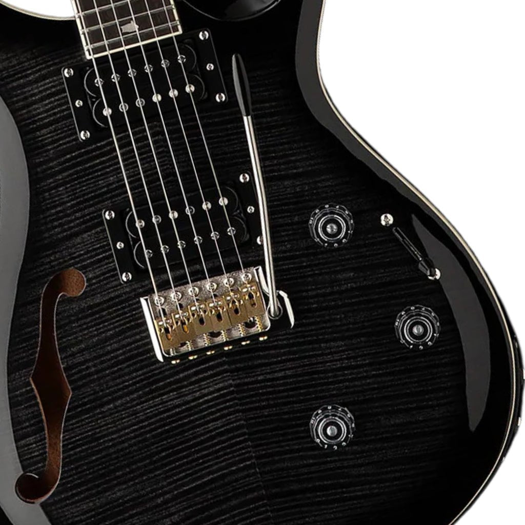 PRS SE Custom 24 Semi Hollow Piezo - Charcoal Burst Electric Guitars Sky Music