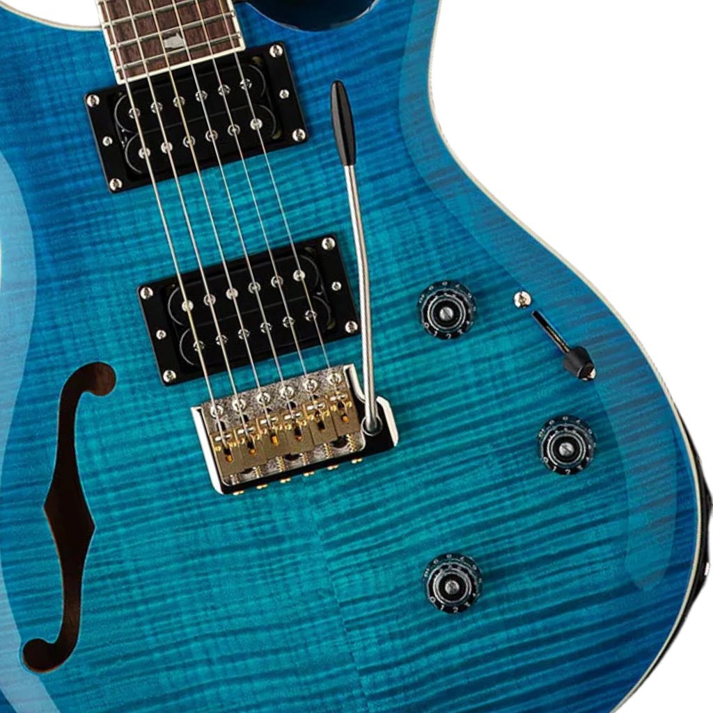 PRS SE Custom 24 Semi Hollow Piezo - Lake Blue Electric Guitars Sky Music