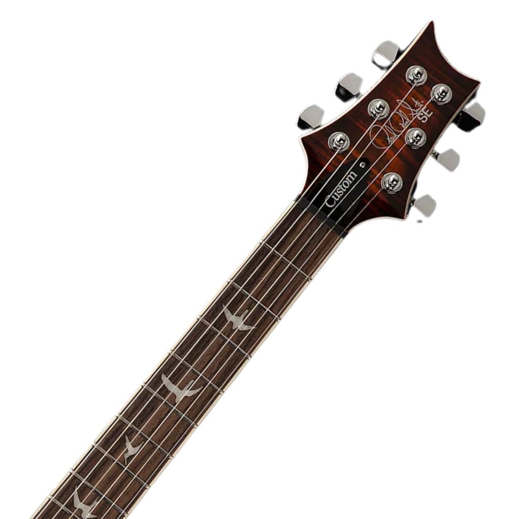PRS SE Custom 24 Semi Hollow Piezo - Orange Tiger Smoke Burst Electric Guitars Sky Music