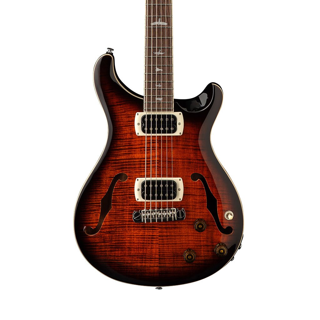 PRS SE Ed Sheeran Hollowbody I Piezo Baritone Electric Guitar - Orange Tiger Smokeburst Electric Guitars Sky Music