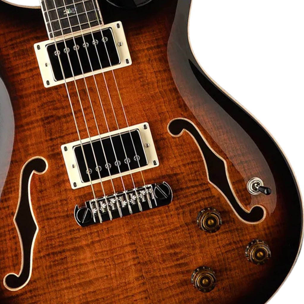 PRS SE Hollowbody II Piezo - Orange Tiger Smoke Burst Electric Guitars Sky Music