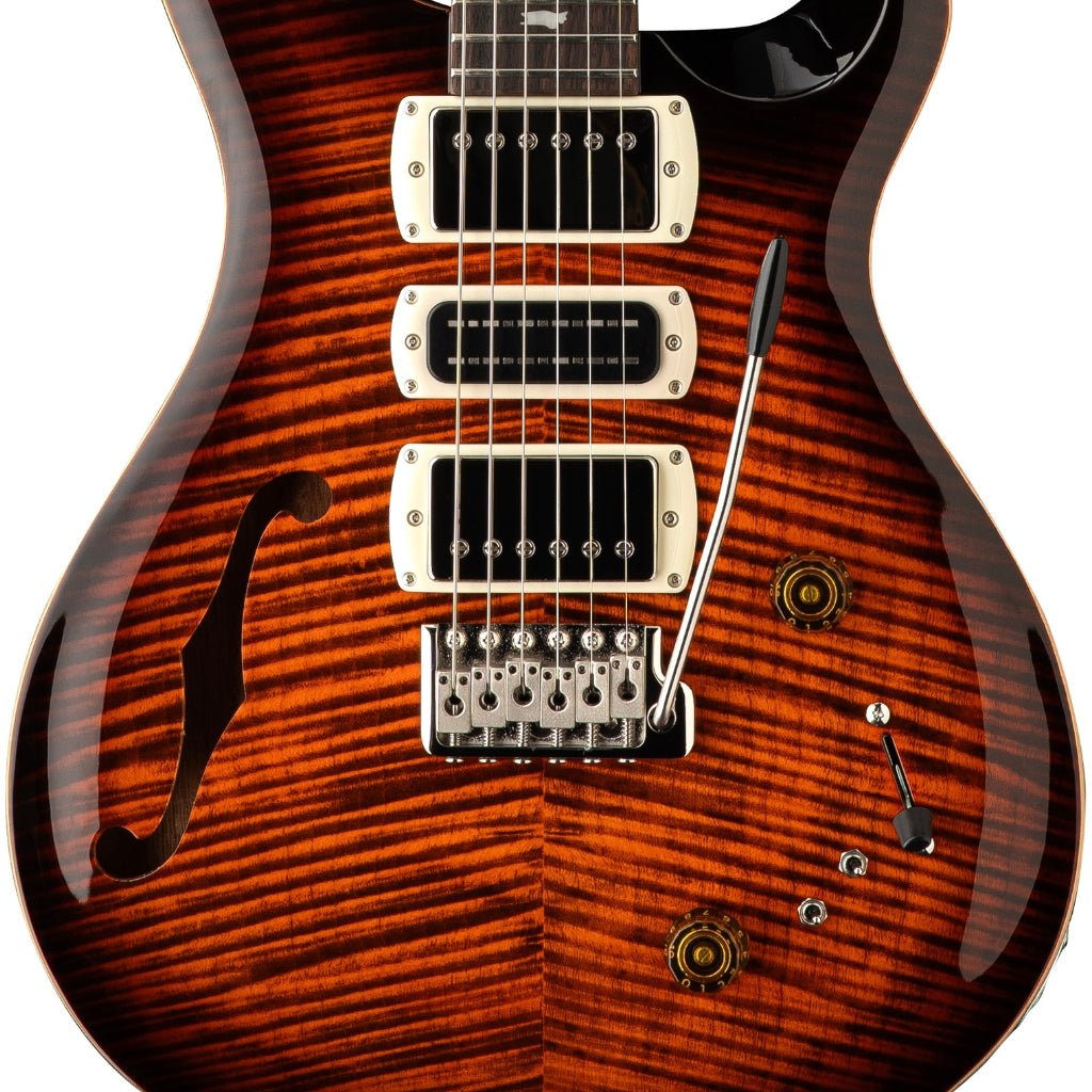 PRS SE Special Semi-Hollow Electric Guitar - Orange Tiger Smokeburst Electric Guitars Sky Music