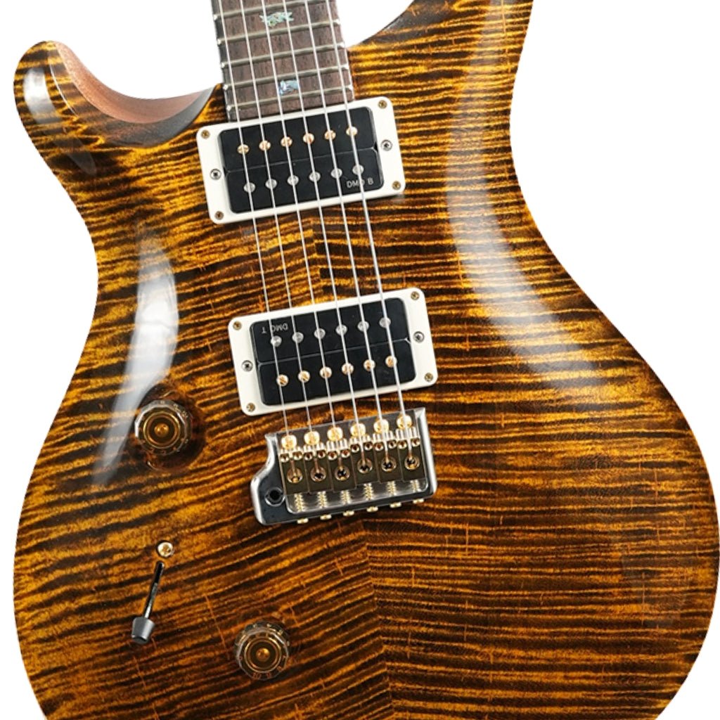 PRS Wood Library Custom 24 Left-Handed 10-Top Electric Guitar - Yellow Tiger, Flame Top Electric Guitars Sky Music
