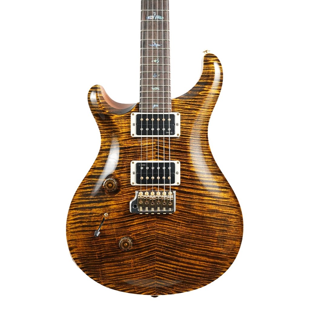 PRS Wood Library Custom 24 Left-Handed 10-Top Electric Guitar - Yellow Tiger, Flame Top Electric Guitars Sky Music