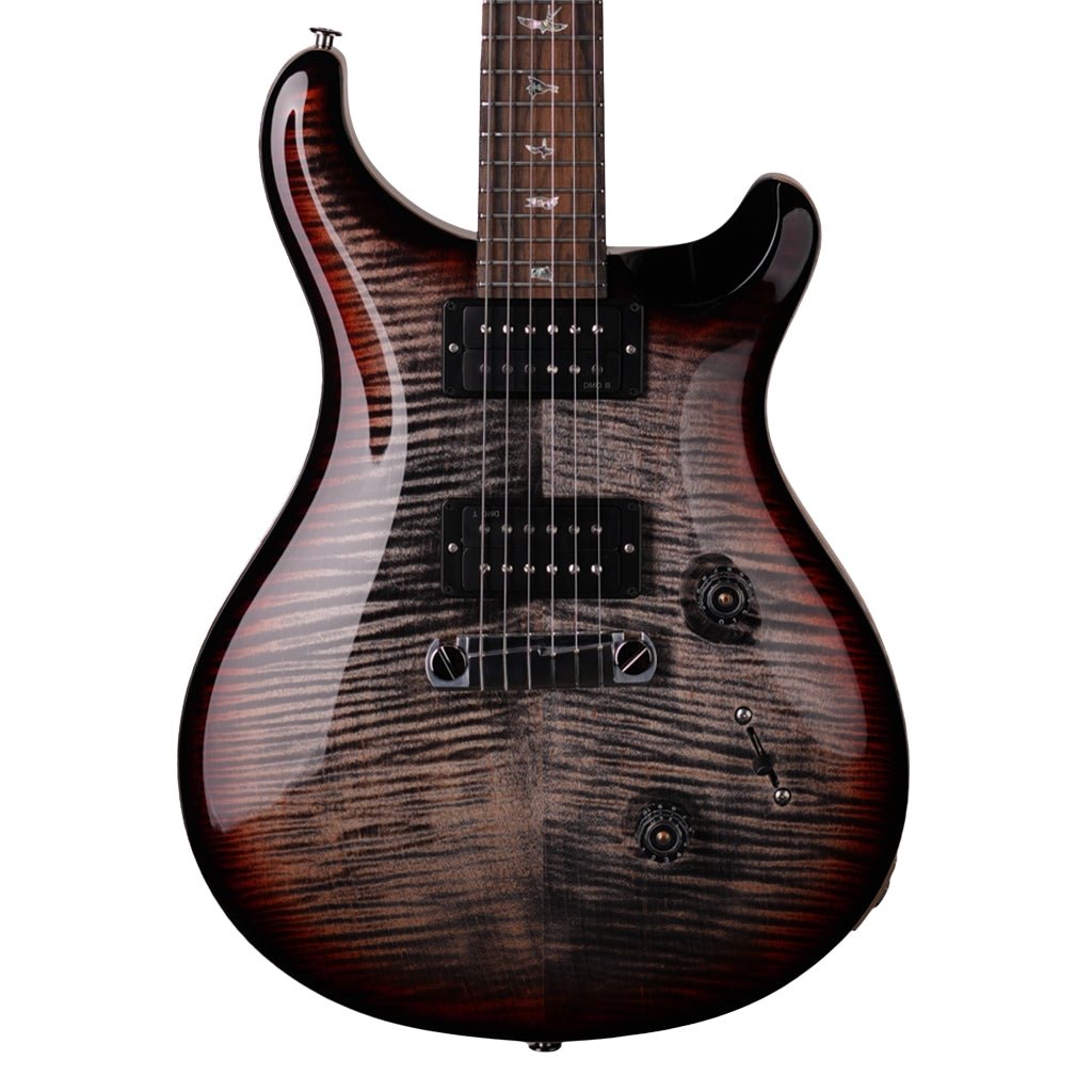 PRS Wood Library Custom 24 Stoptail 10 Top Electric Guitar - Charcoal Tri-Color Sunburst Electric Guitars Sky Music
