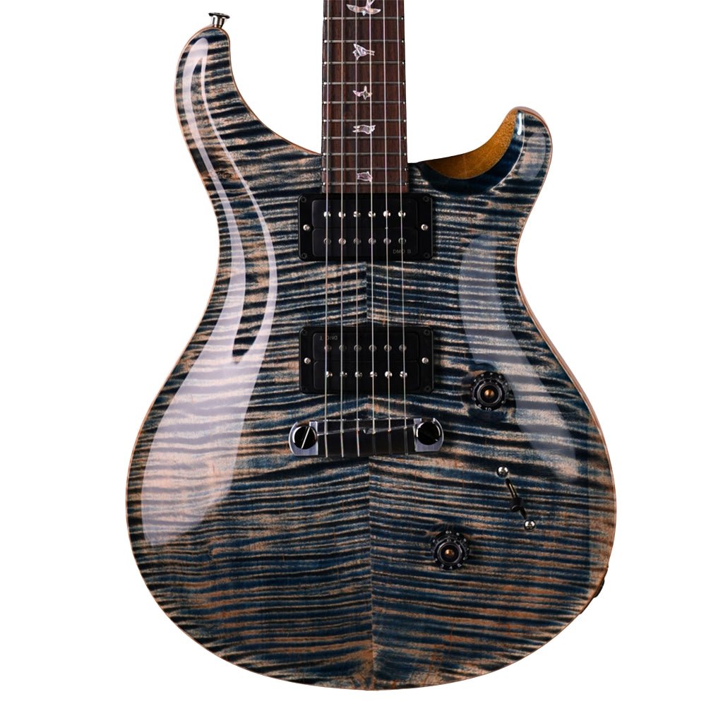 PRS Wood Library Custom 24 Stoptail 10 Top Electric Guitar - Faded Whale Blue Electric Guitars Sky Music