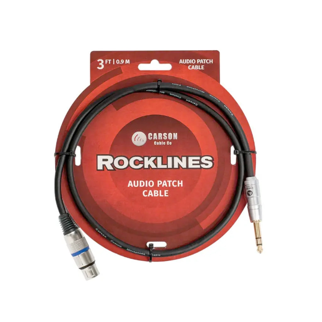 Carson - Rocklines TRS to XLR(F) Balanced Microphone Cable - 3ft