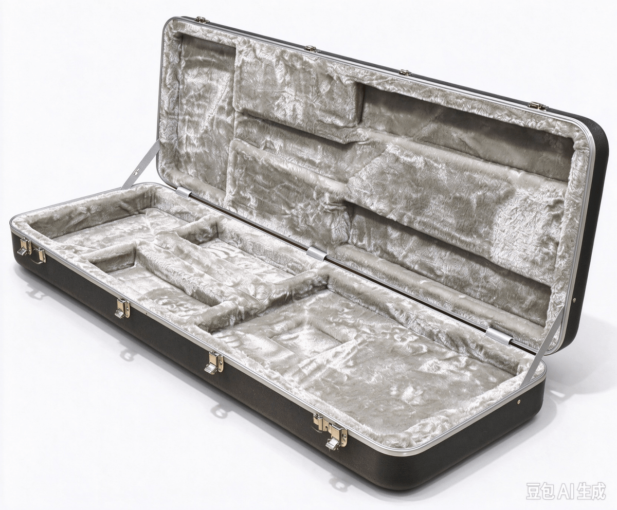 Rainbow ABS Bass Guitar Hard Case - Black with Light Grey Plush Interior Electric Guitar Cases & Gigbags Sky Music
