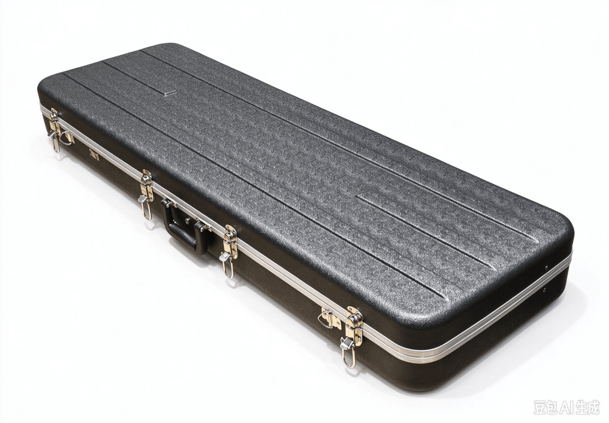 Rainbow ABS Bass Guitar Hard Case - Black with Light Grey Plush Interior Electric Guitar Cases & Gigbags Sky Music