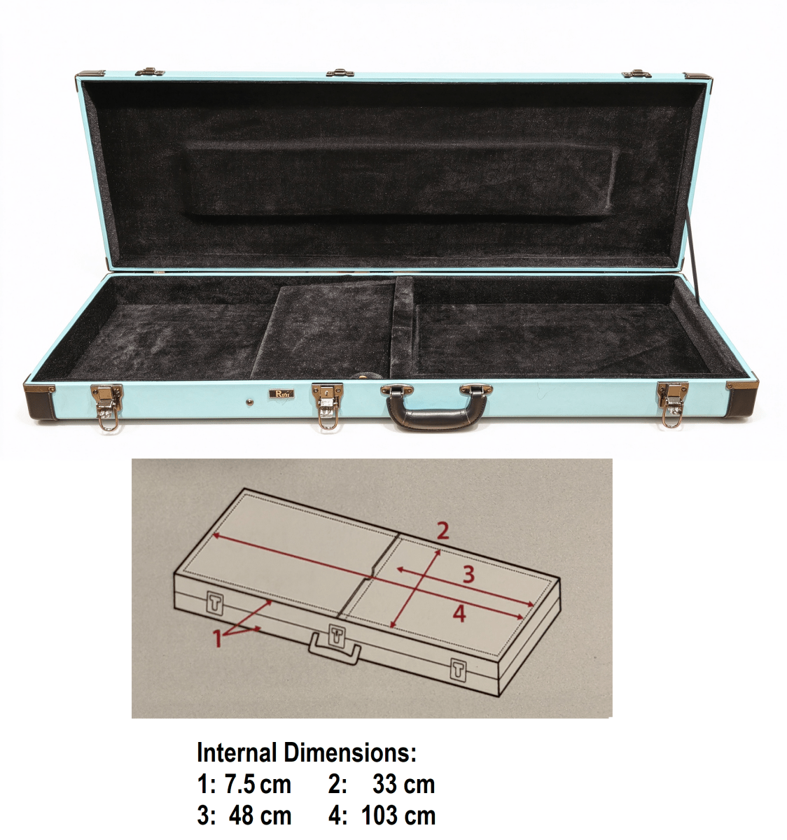 Rainbow Rectangle Electric Guitar Case WC100-RE-AQUA Electric Guitar Cases & Gigbags Sky Music