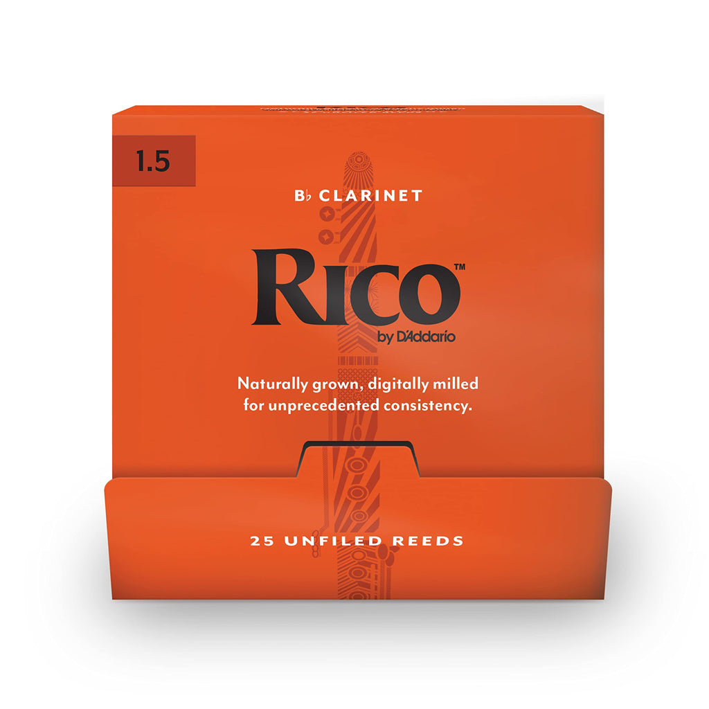 Rico by D&#39;Addario - Bb Clarinet Reeds - Strength 1.5, 25 Pack