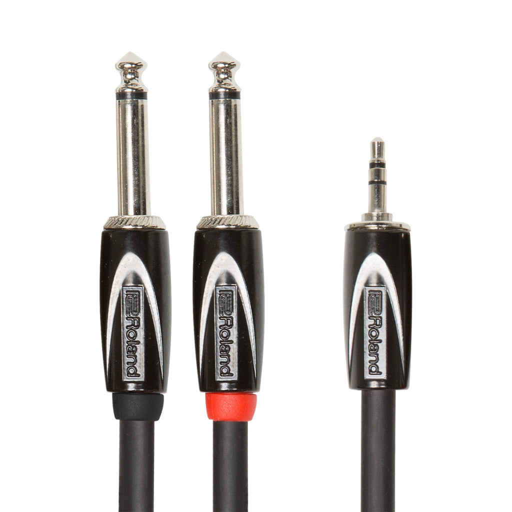 Roland - RCC-10-3528V2 1/8-inch TRS to two 1/4-inch - Black Series Interconnect Cable 10ft