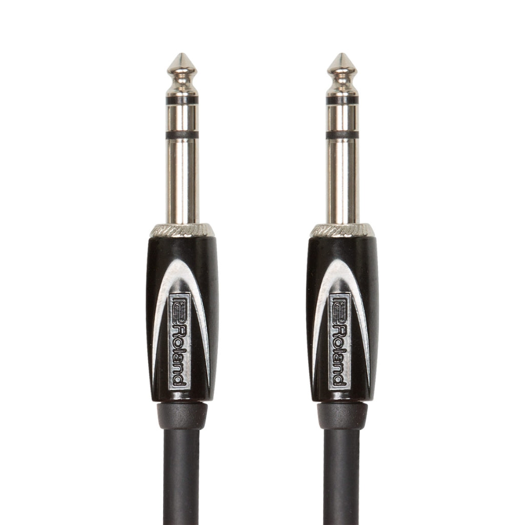 Roland - RCC-15-TRTR 1/4-inch TRS Black Series - Interconnect Stereo Cable 15ft