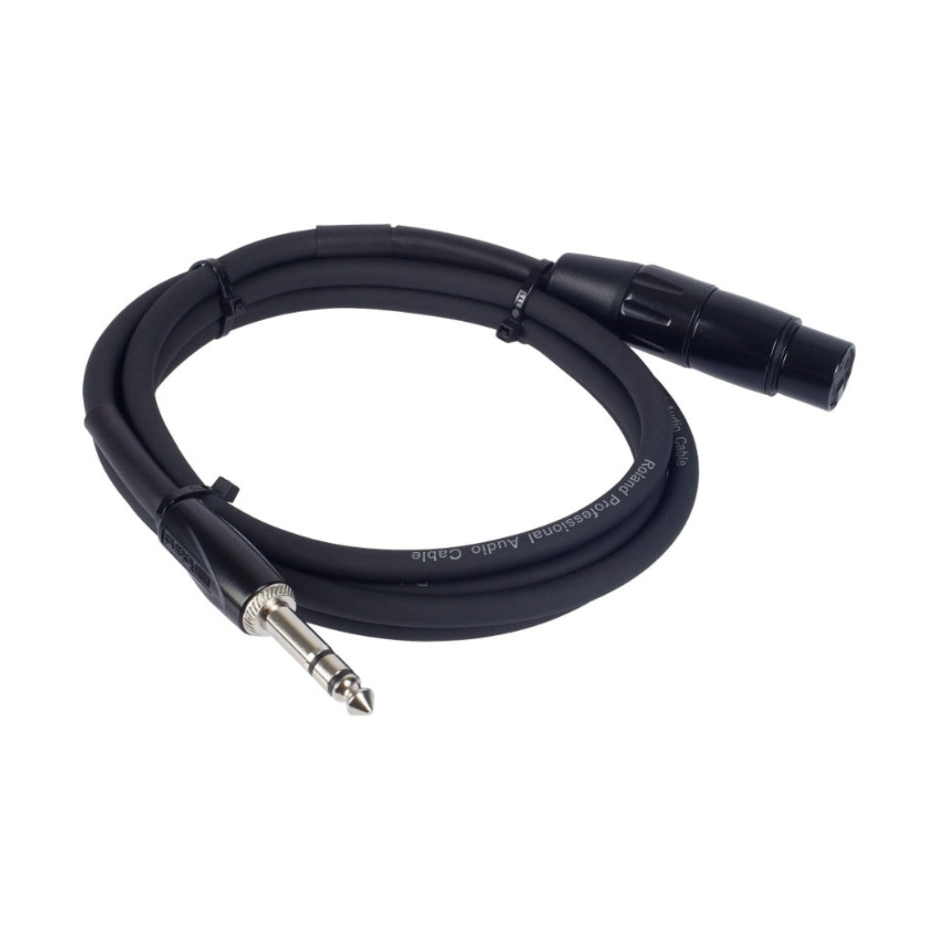 Roland - RCC-15-TRXF 1/4-inch TRS Male to XLRF Black Series - Interconnect Cable 15ft