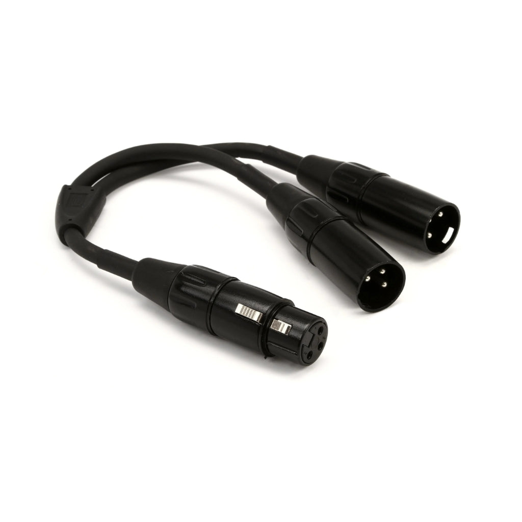 Roland - Splitter XLRF to Dual XLRM - Black Series Interconnect Cable 6in