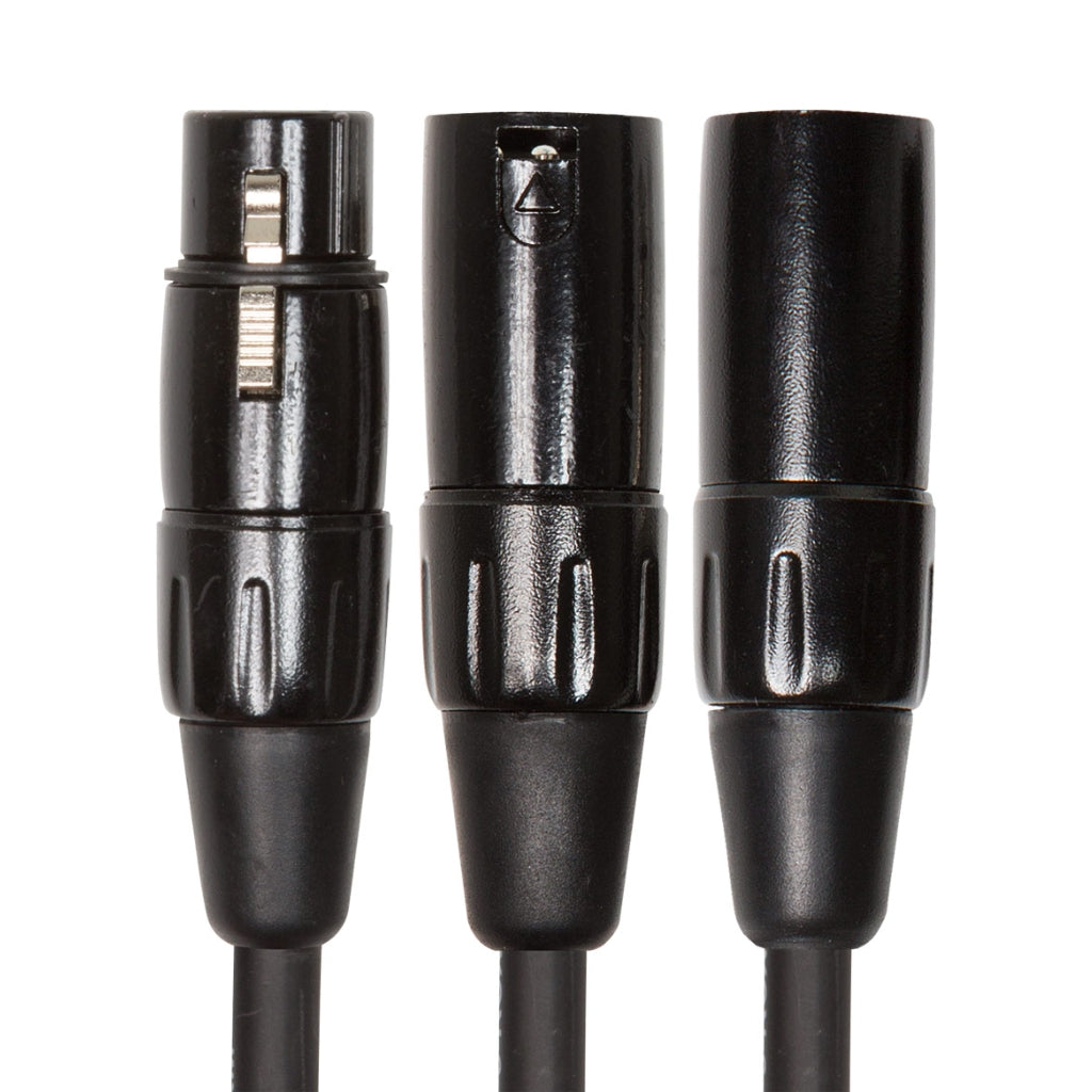 Roland - Splitter XLRF to Dual XLRM - Black Series Interconnect Cable 6in