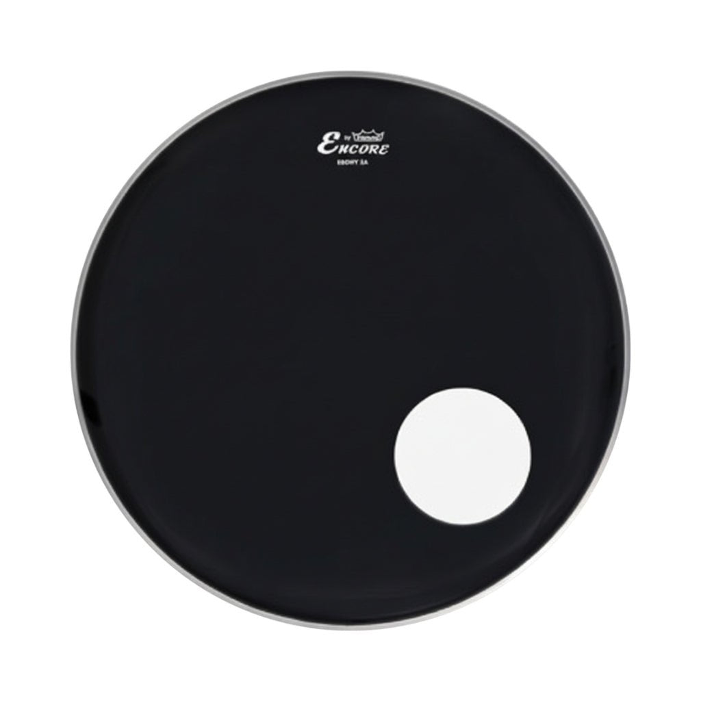 Remo Encore Ambassador Ebony Resonant Drumhead with Sound Hole - 18 inches Drum Heads Sky Music