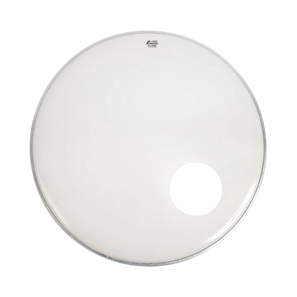Remo Encore Powerstroke 3 Smooth White Bass Drumhead with 5" offset hole - 22 inches Drum Heads Sky Music