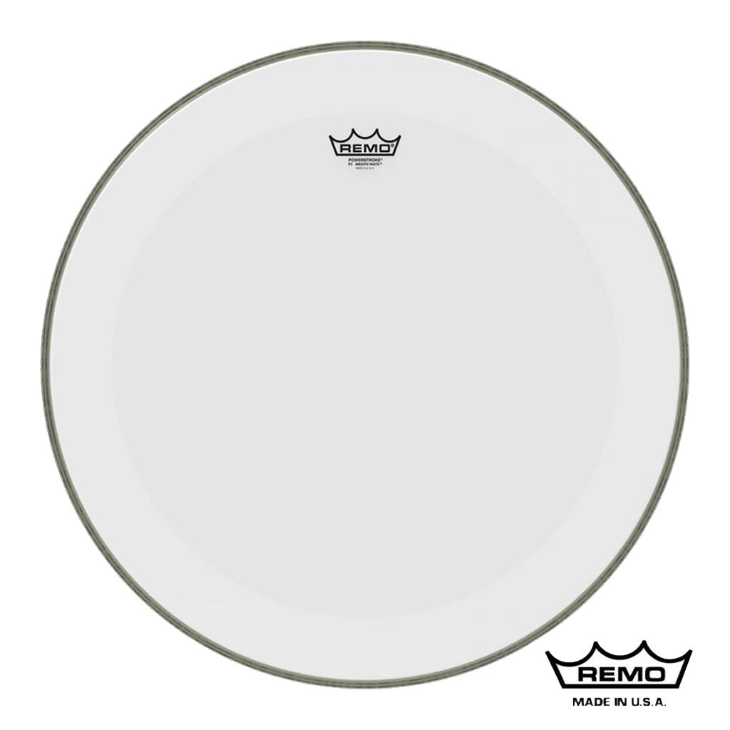 Remo Powerstroke 3 Smooth White 20 Inch Bass Drum Head with DynamO Drum Heads Sky Music