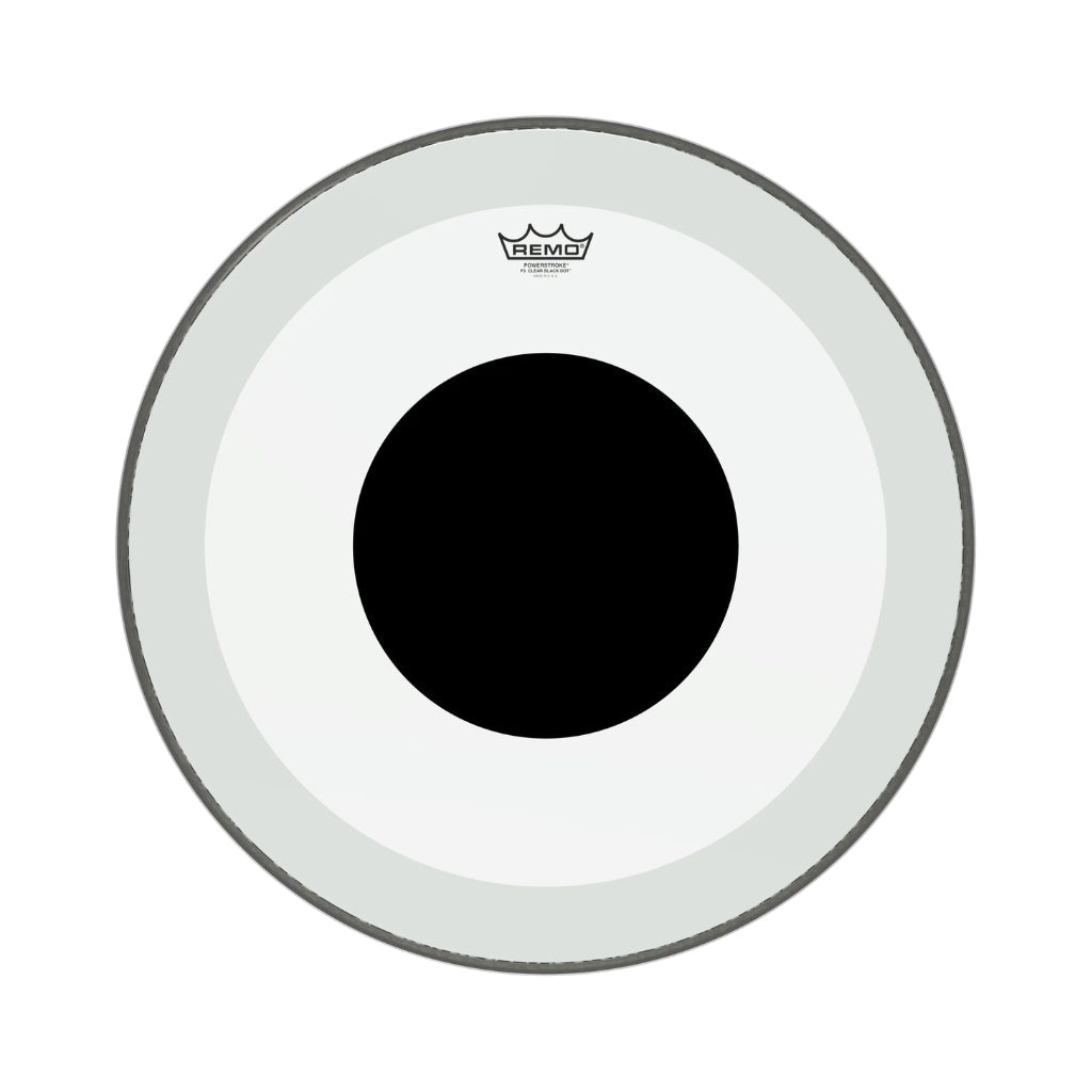 Remo Powerstroke P3 Clear w/ Black Dot Bass Drumhead - 20 inches Drum Heads Sky Music