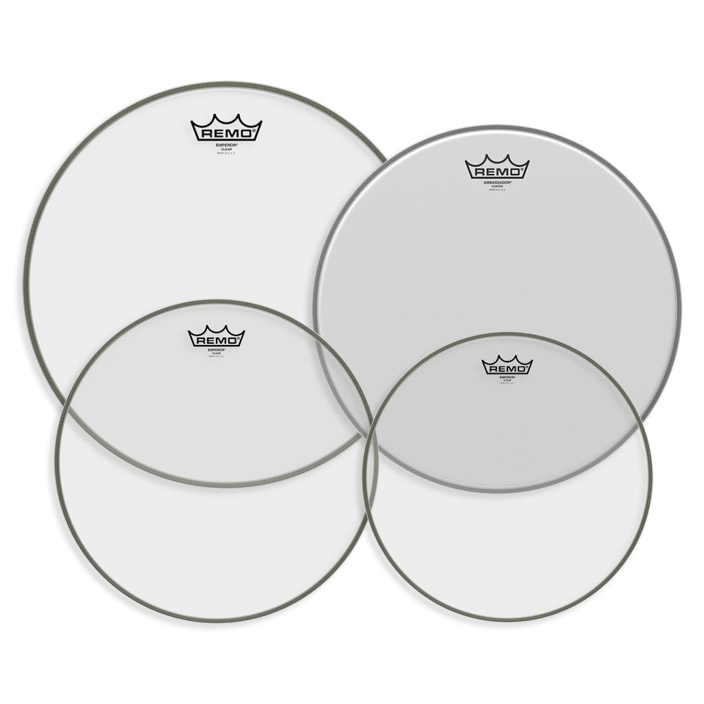 Remo Pro Pack Emperor Clear 12" 13" 16" FREE 14'' Ambassador Coated Drum Heads Sky Music