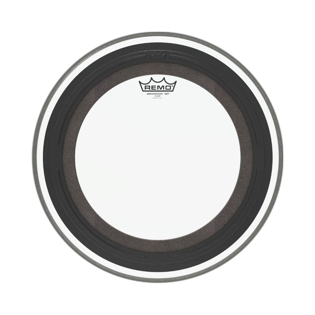 Remo SMT Ambassador Clear 20" Bass Drum. Includes 21⁄2" Falam Patch Drum Heads Sky Music