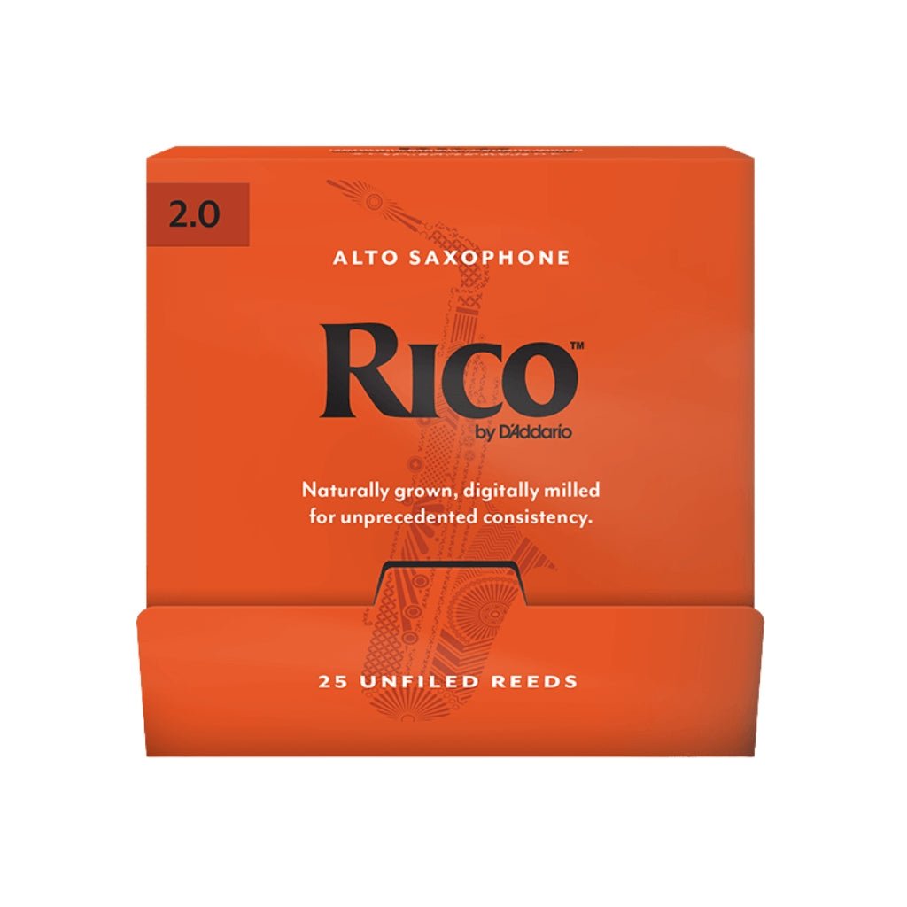 Rico by D'Addario Alto Sax Reeds, Strength 2.0 - 25 Pack Brass &amp; Woodwind Accessories Sky Music