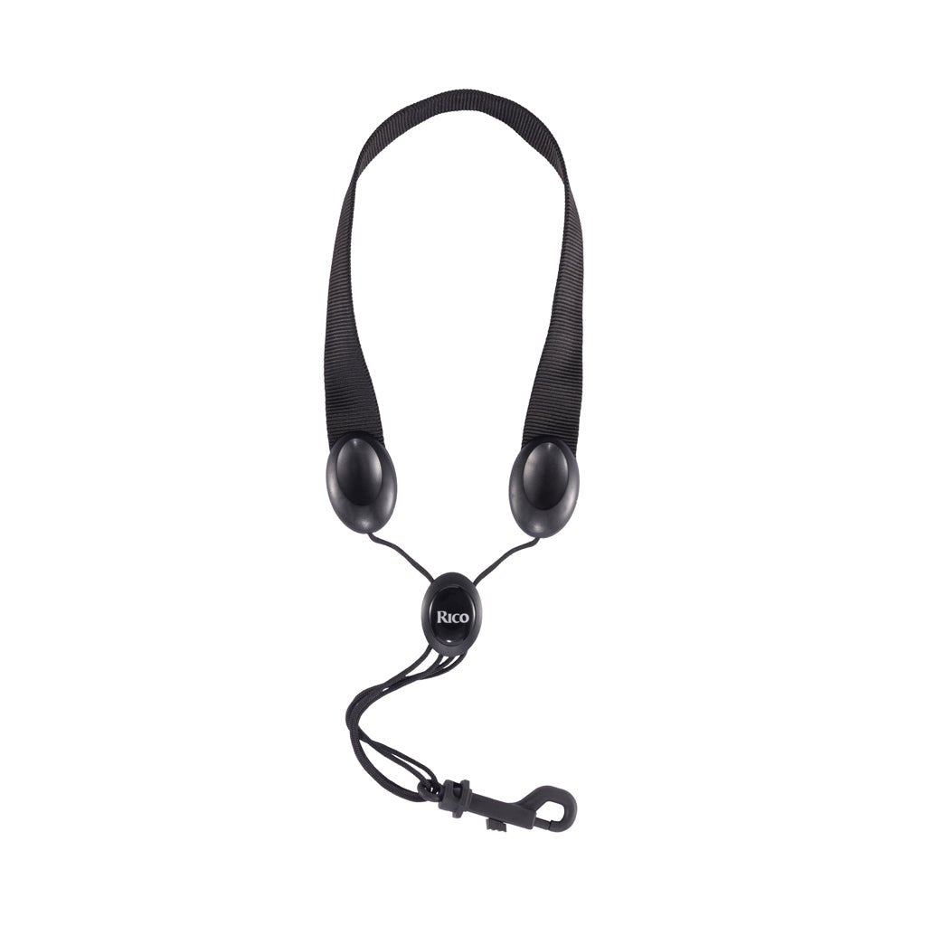 Rico Saxophone Strap, Soprano/Alto, Black Nylon - Snap Hook Orchestral Accessories Sky Music