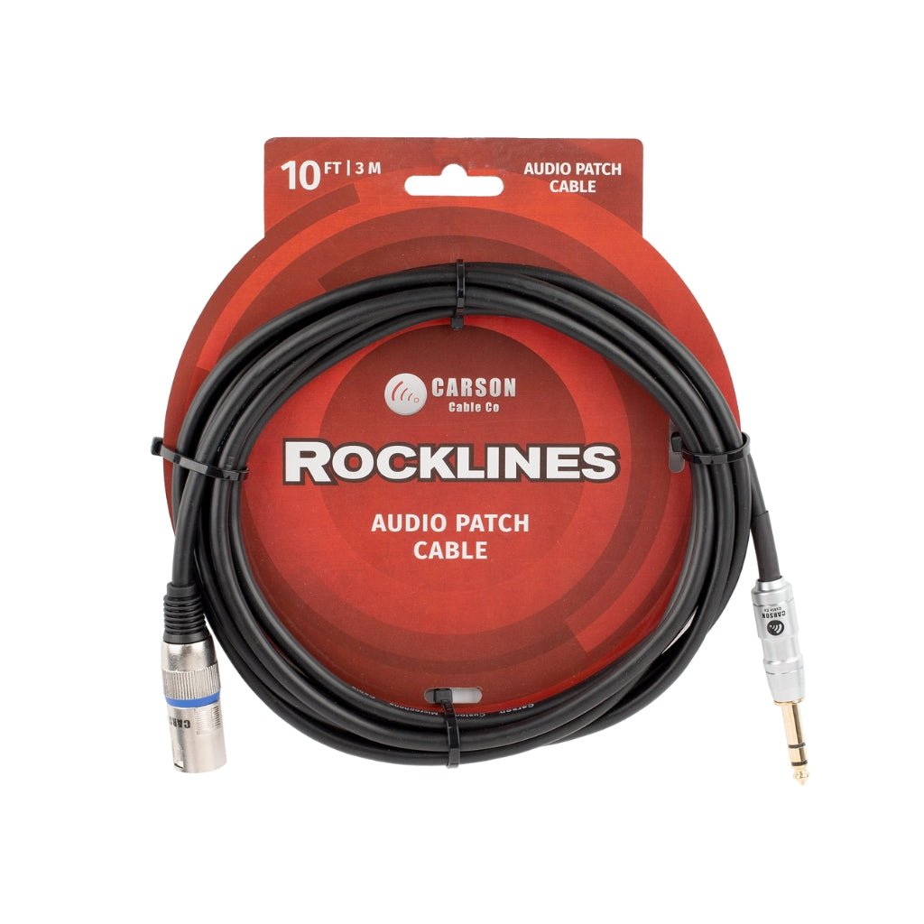 Rocklines 10' XLR Male to Straight Jack Audio Cables Sky Music
