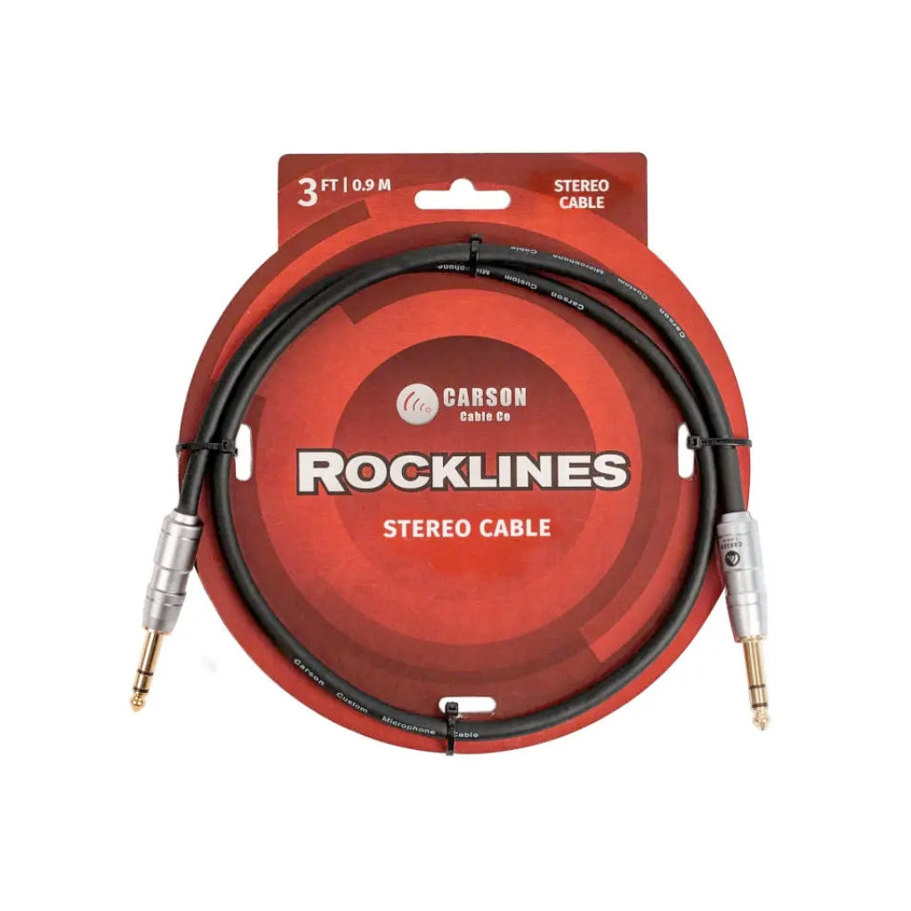 Carson - Rocklines TRS to TRS Balanced Audio Cable - 3ft
